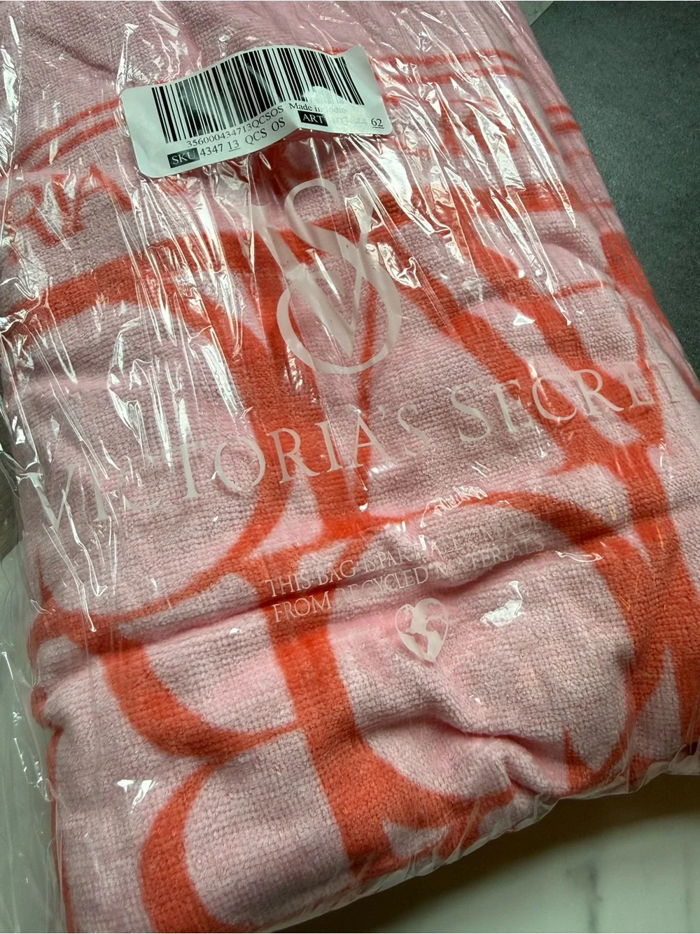 Victoria's Secret Red Logo Repeat Beach Towel